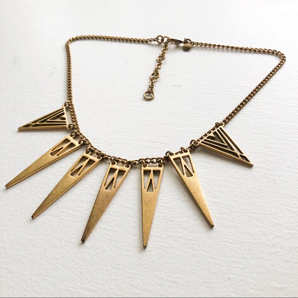 J. Crew Gold Triangle Necklace